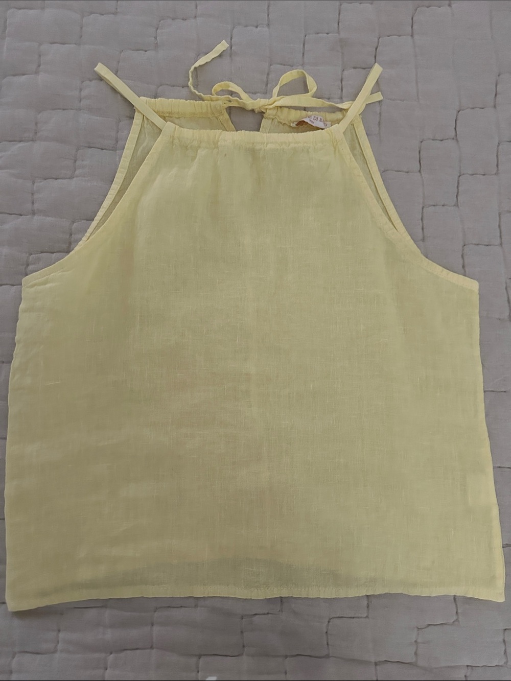 Spighe Di Lino Yellow Linen Blend Tank Top • Made in Italy